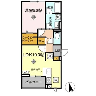 D-Invest東原B B【1階】の間取り