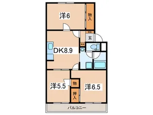 フォンテ-ヌ栢山【2階】の間取り
