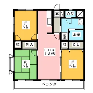 石上マンションC館【1階】の間取り