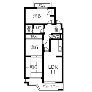 桜花城レジデンス【3階】の間取り