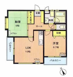 ヴォーンリヒ中田【2階】の間取り
