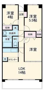 ニュー春日部ダイヤモンドマンション【5階】の間取り