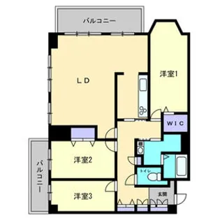 山鼻中央シティハウス【2階】の間取り