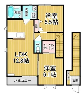 ボン・シャンスB【2階】の間取り