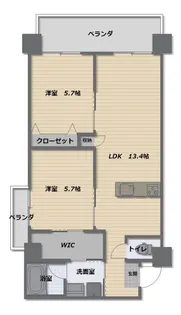 EsanTerrace喜屋武【7階】の間取り