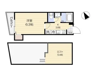 レスポワール東府中【2階】の間取り