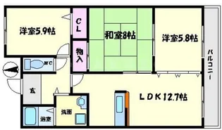 クオリティ五月ヶ丘【3階】の間取り