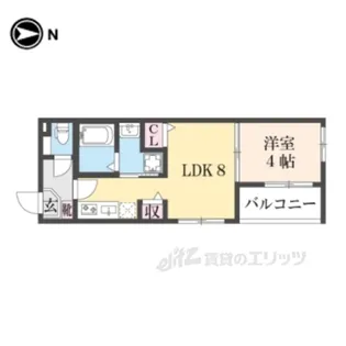 ムーンローズ椥辻【3階】の間取り