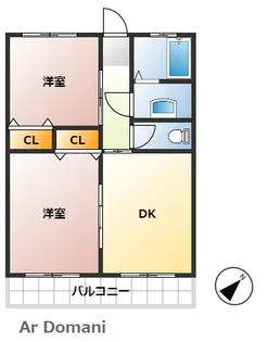 ロイヤルクレセント【1階】の間取り