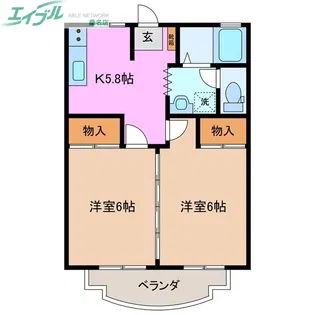 カーサ・ボニータ A棟【2階】の間取り