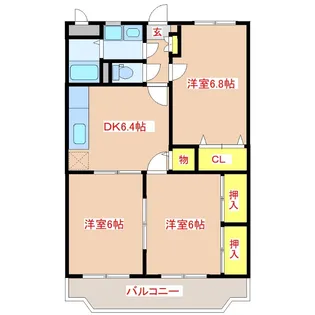 ユメハイム中郷【1階】の間取り