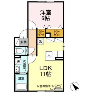 グランモア鳴滝B【1階】の間取り