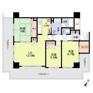 埼玉県さいたま市浦和区北浦和1【マンション】の間取り