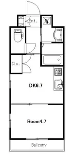 1DKの間取り画像