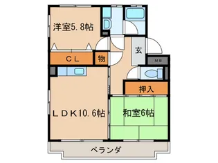 サンリバーカトウ【1階】の間取り