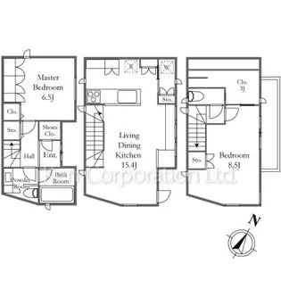 東京都港区南青山4【一戸建】の間取り