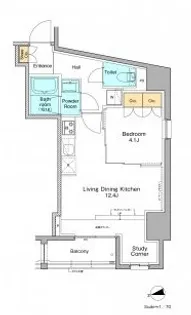 プラウドフラット西早稲田【12階】の間取り
