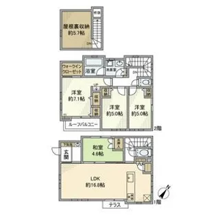神奈川県横浜市神奈川区神大寺4【一戸建】の間取り