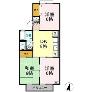 コーポ池まち花やしき【1階】の間取り