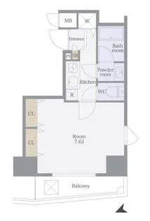 パレステュディオ五反田【7階】の間取り