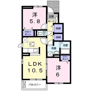 レクイアーレ72 D【1階】の間取り