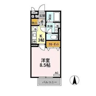 新潟県新潟市西区五十嵐2の町【アパート】の間取り