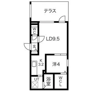 ブルーイング北7条【1階】の間取り