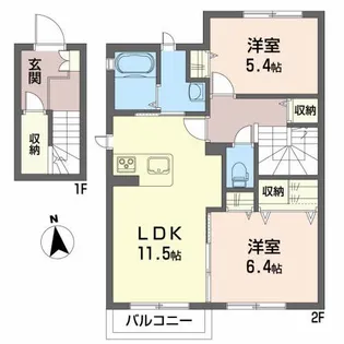 パレ・ドール吉原【2階】の間取り