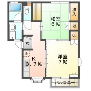 レジデンス北栗林【1階】の間取り