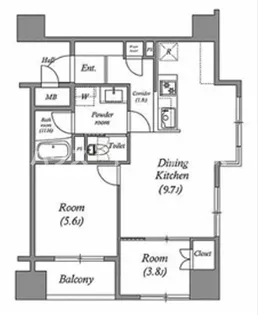 レジデンス南大塚スクエア【7階】の間取り