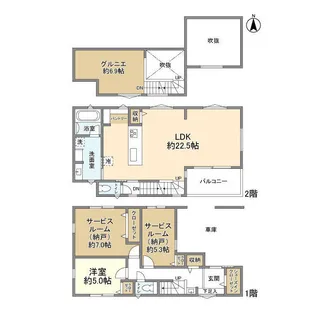 東京都目黒区大岡山1【一戸建】の間取り