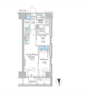 パークアクシス新宿百人町【2階】の間取り
