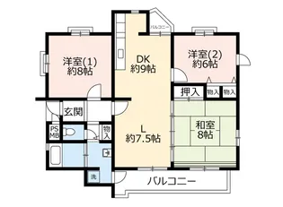 UR平城右京【4階】の間取り