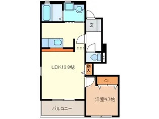 アルル南ヶ丘B棟【1階】の間取り