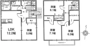 埼玉県さいたま市緑区道祖土3【一戸建】の間取り
