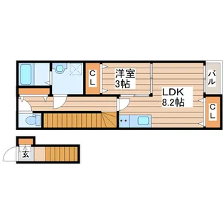 ハリースローリー【2階】の間取り