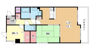大阪府豊中市服部南町5【マンション】の間取り
