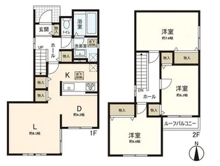 宮城県仙台市青葉区青葉町【一戸建】の間取り