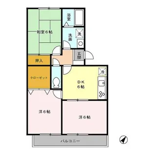エコーハイツマルオカ【3階】の間取り