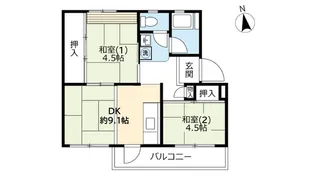 UR鈴蘭台第一【4階】の間取り