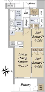 レ・ジェイド谷町五丁目【11階】の間取り