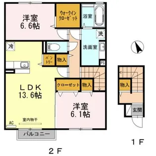 スカイヒルズ(2)【2階】の間取り