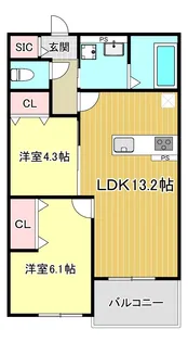 Plume葛野三条【2階】の間取り