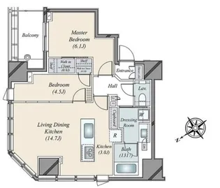 パークホームズ浜松町【18階】の間取り