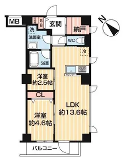 アスブルーム奥浅草【4階】の間取り