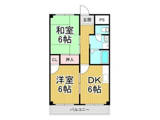 サニーサイド武庫之荘3【3階】の間取り