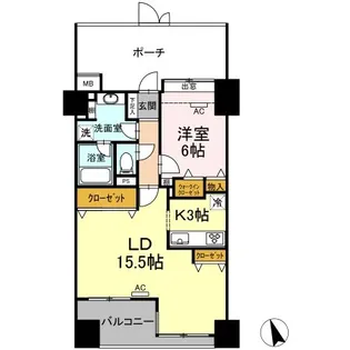 レーベンリヴァーレクロス東京【5階】の間取り