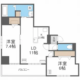 Hills Garden 新札幌【6階】の間取り
