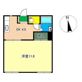 岡本ハイツ A棟【1階】の間取り