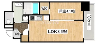 アドバンス上町台シュタット【9階】の間取り